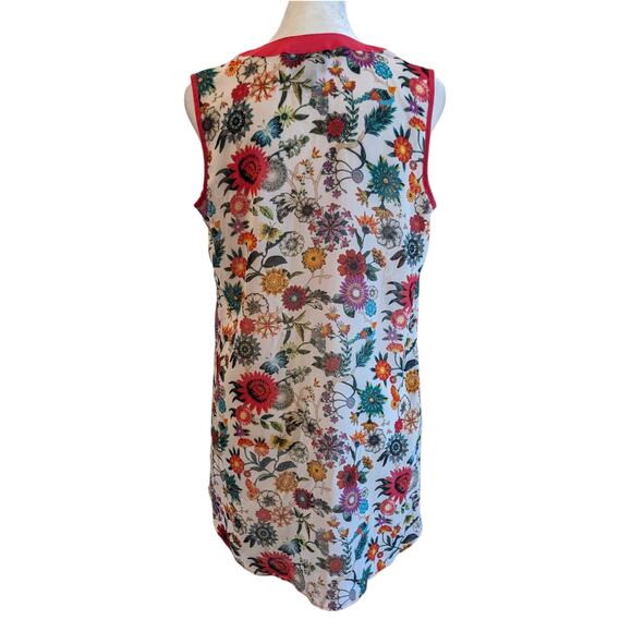 Nicole by Nicole Miller Spring Floral Hot Pink Sheer Flowy Top Small - Picture 3 of 4